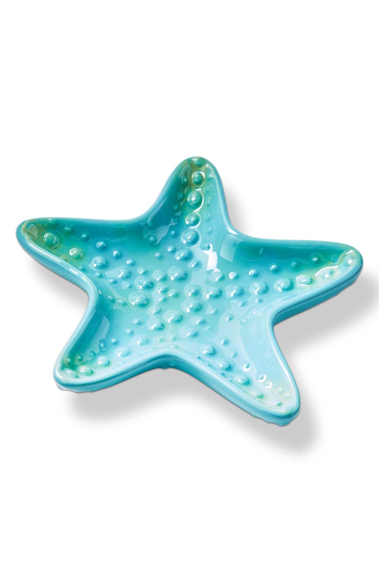 tag Starfish Earthenware Trinket Dish Decorative Box Multi 5.5 x 5.38 x 0.75 in, Main, color, Multicolored