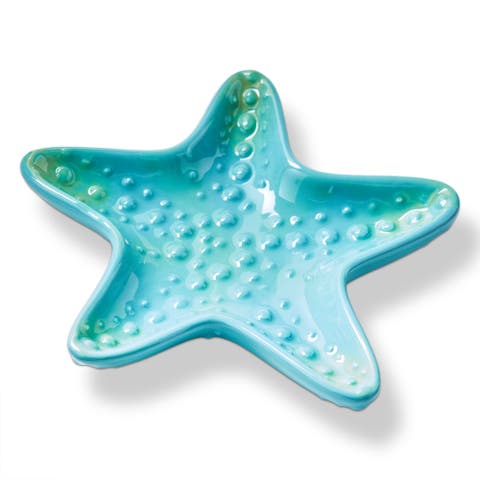 Starfish Earthenware Trinket Dish Decorative Box Multi 5.5 x 5.38 x 0.75 in