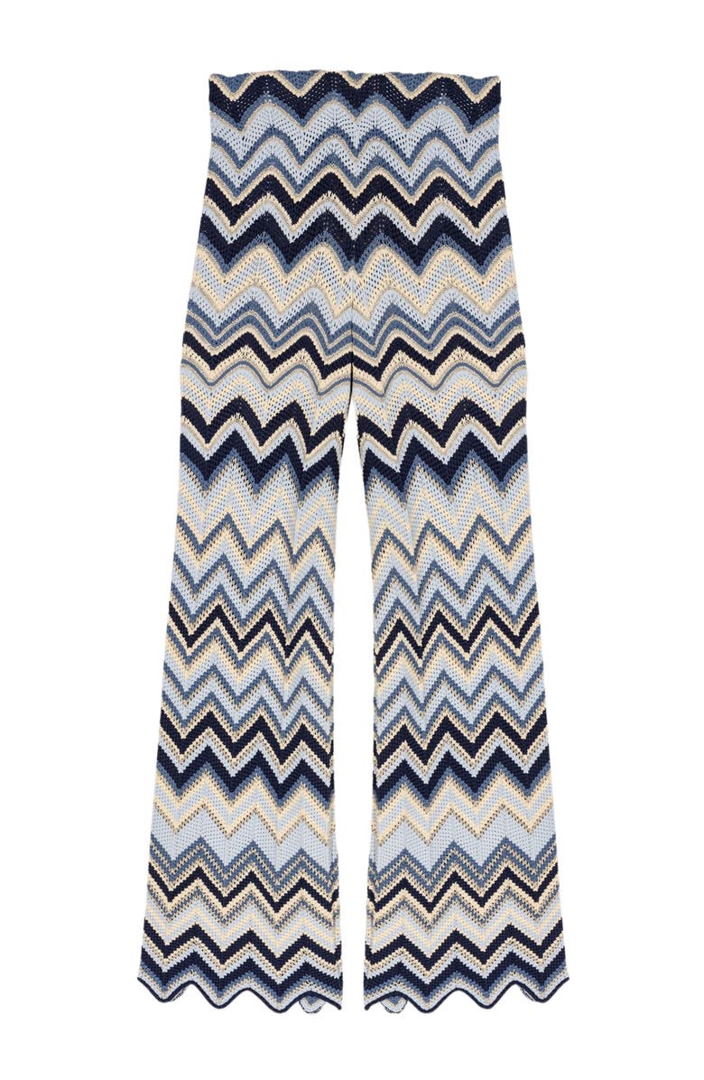 maje Crochet trousers, Main, color, Blue / Ecru