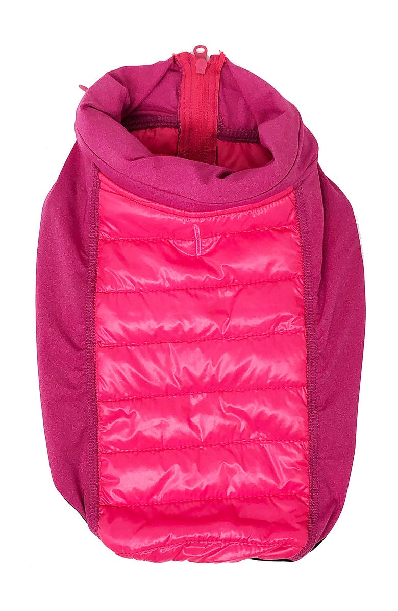PET LIFE 'Apex' Lightweight Hybrid 4-Season Stretch & Quick-Dry Dog Coat w/ Pop out Hood - XL, Alternate, color, Pink