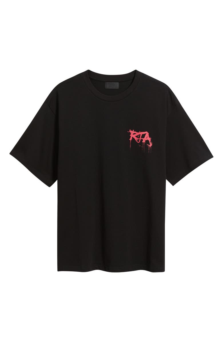 RtA Colin Graffiti Oversize Graphic T-Shirt, Main, color, Black Graffiti Pink