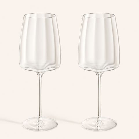 Poznan Glass White Wine Glass  17 Oz. Transparent Set Of 2