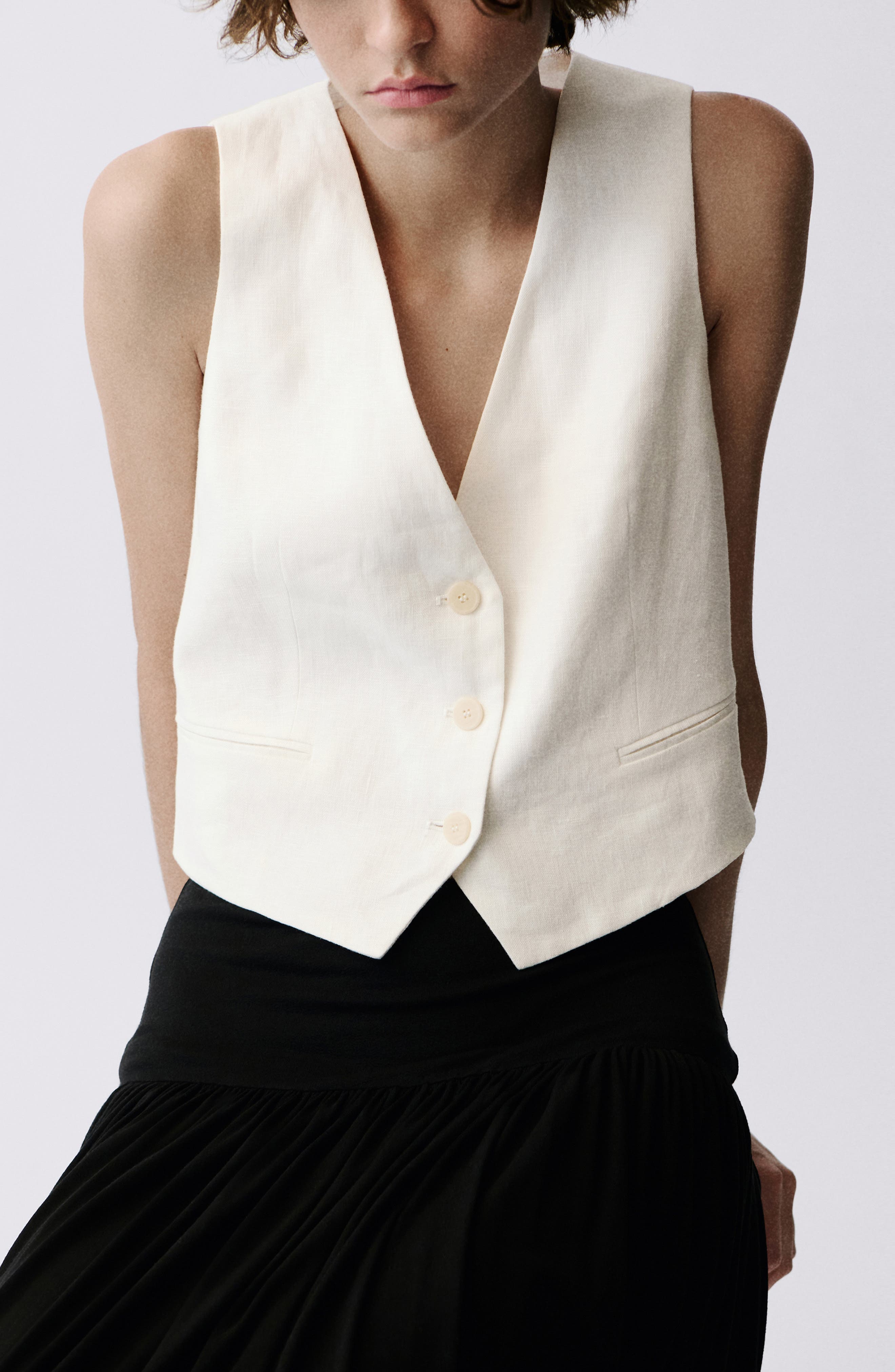 MANGO Linen Vest