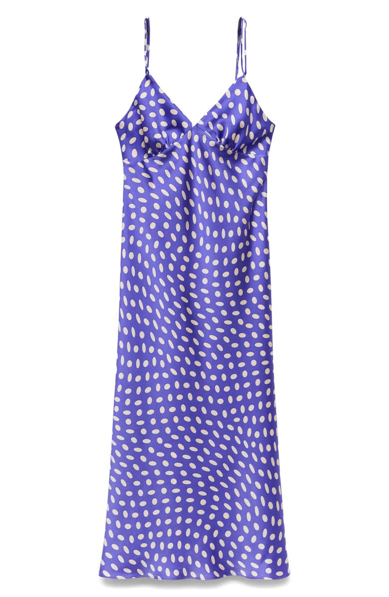 MANGO Polka Dot Slipdress, Alternate, color, Blue