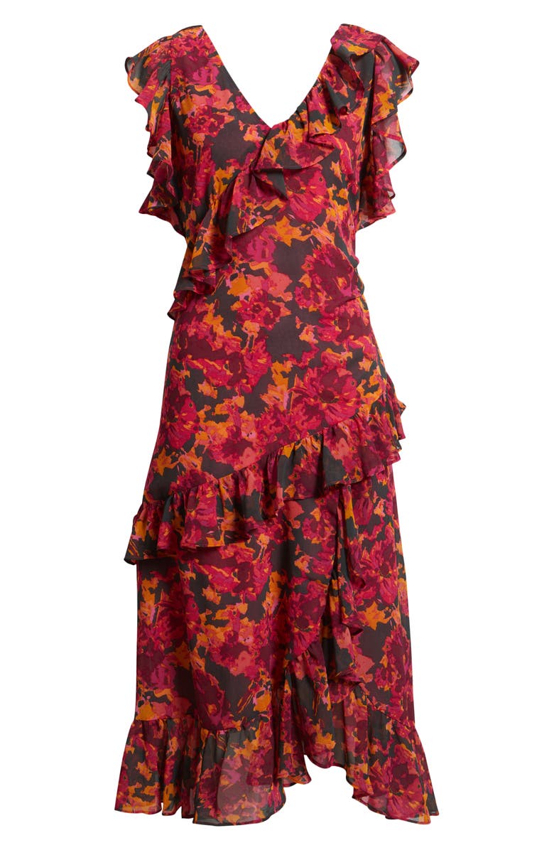 Chelsea28 Ruffle Tiered Chiffon Midi Dress, Alternate, color, Miranda Floral
