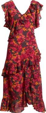 Chelsea28 Ruffle Tiered Chiffon Midi Dress