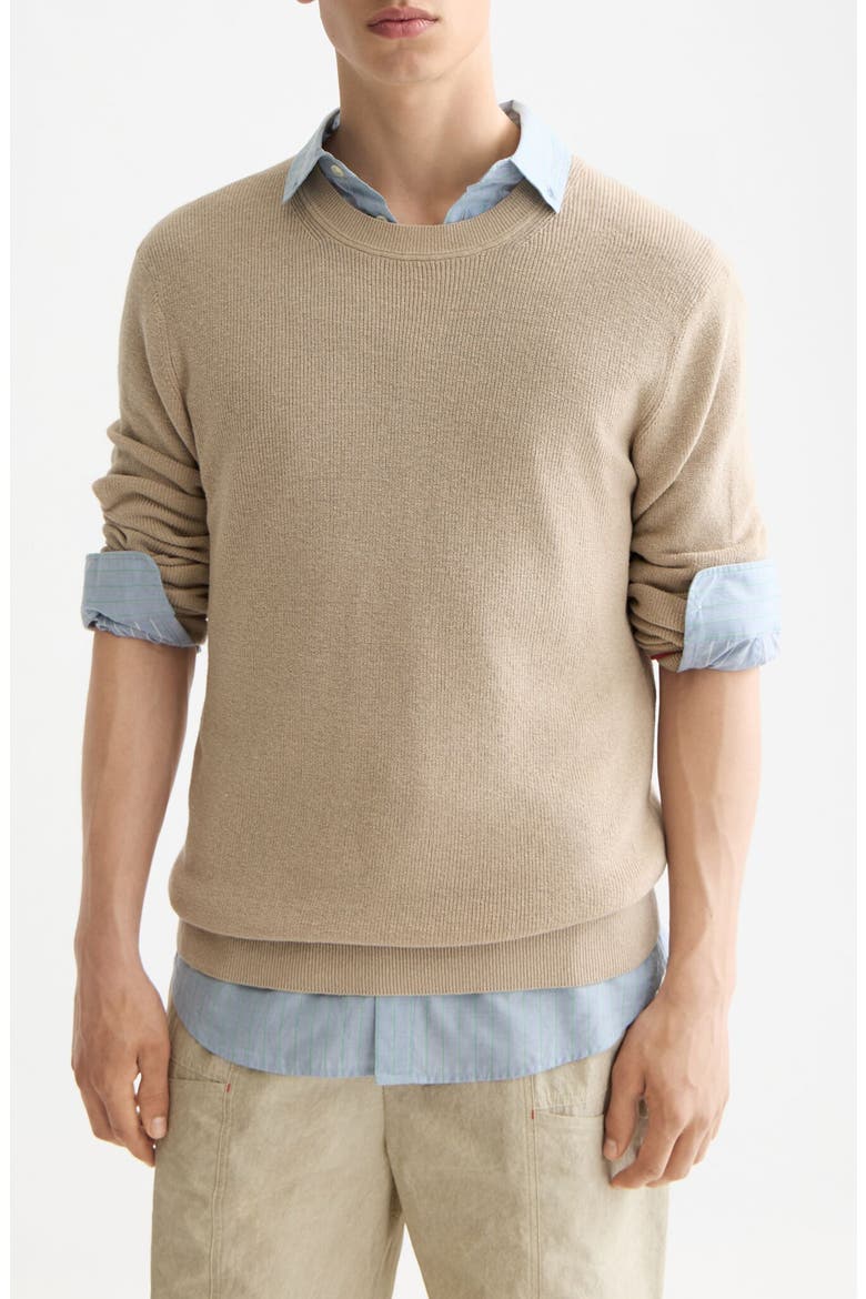 Linen & Cotton Sweater, Main, color, PLAZA TAUPE