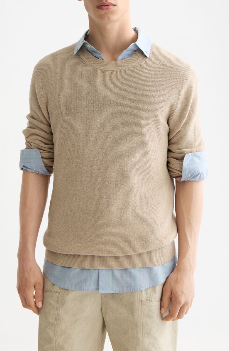 Scotch & Soda Linen & Cotton Sweater, Main, color, Plaza Taupe