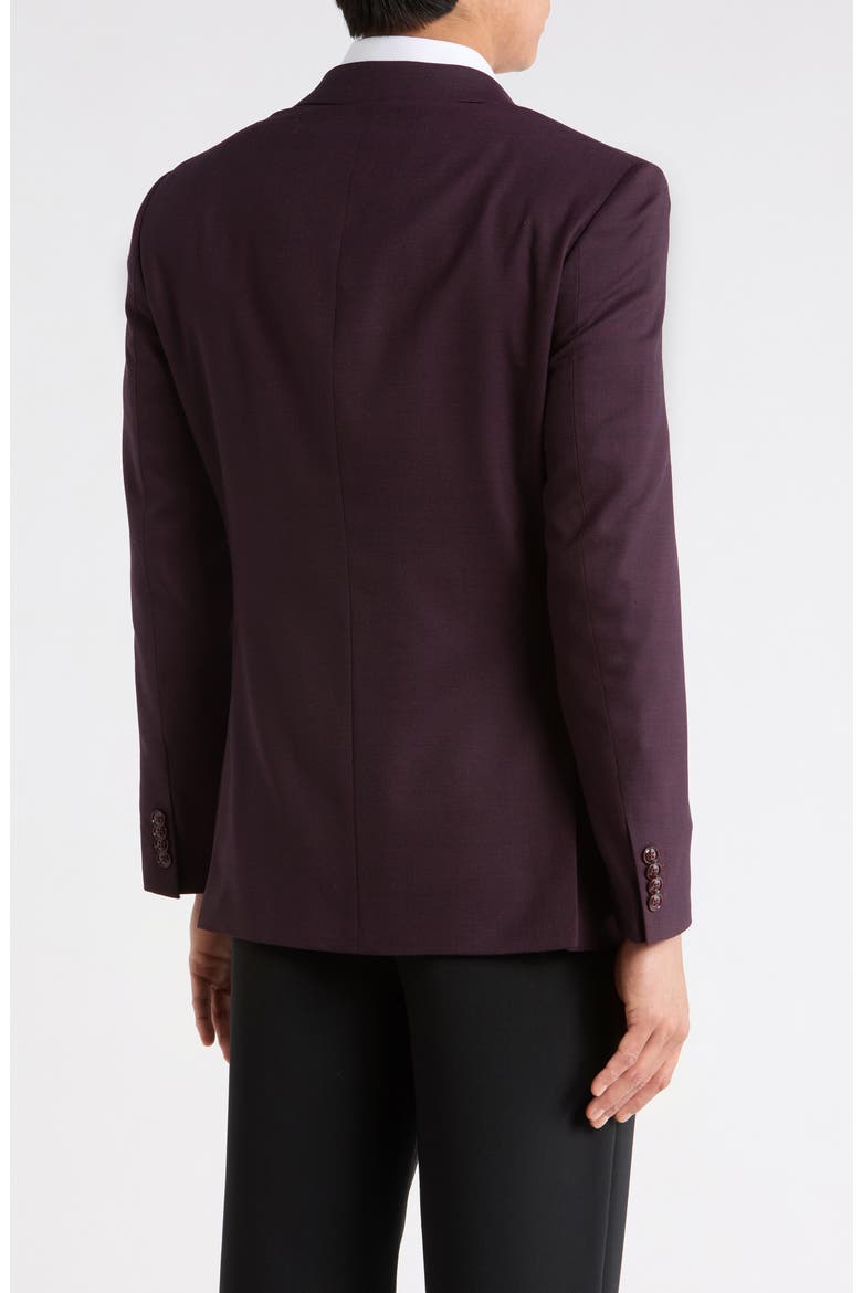 Notch Lapel Wool Blend Blazer, Alternate, color, BURGUNDY