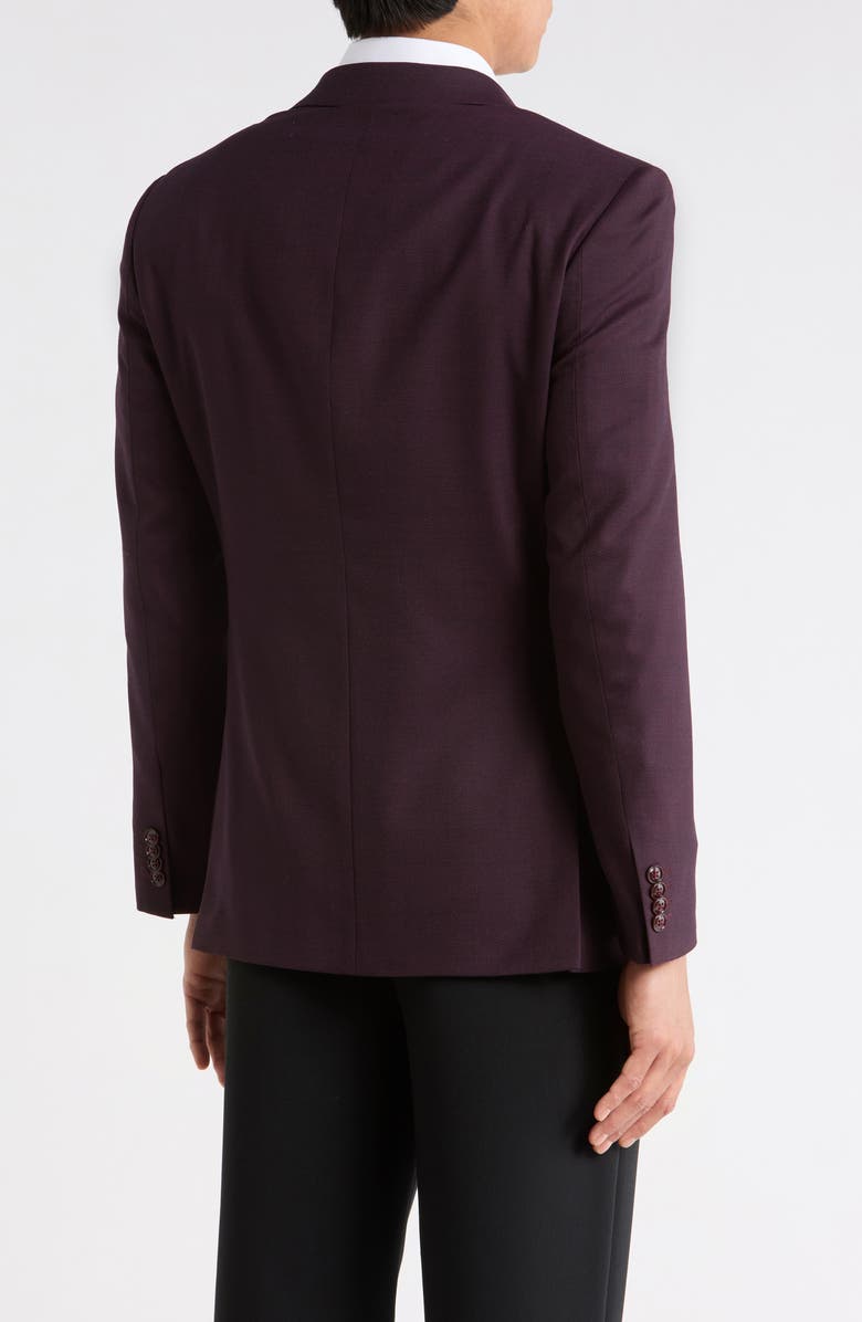 Original Penguin Notch Lapel Wool Blend Blazer, Alternate, color, Burgundy