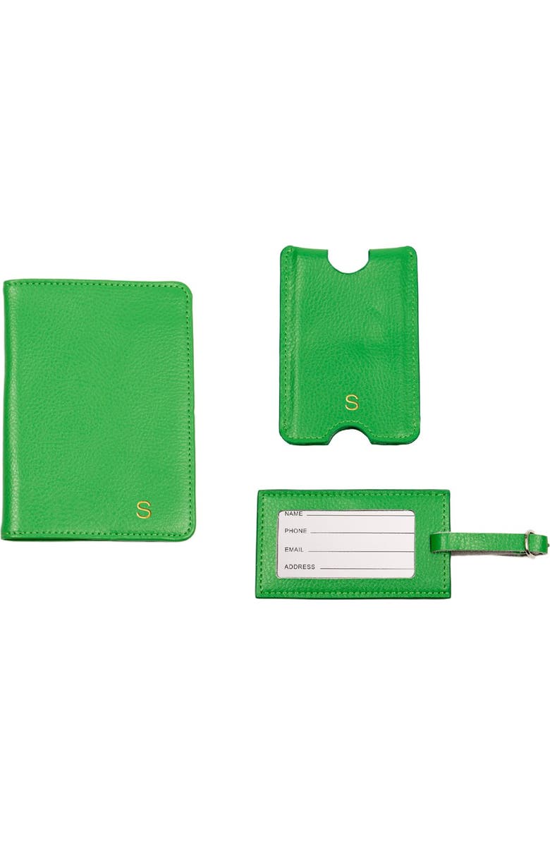Cathy's Concepts Monogram Passport Case & Luggage Tag, Alternate, color,