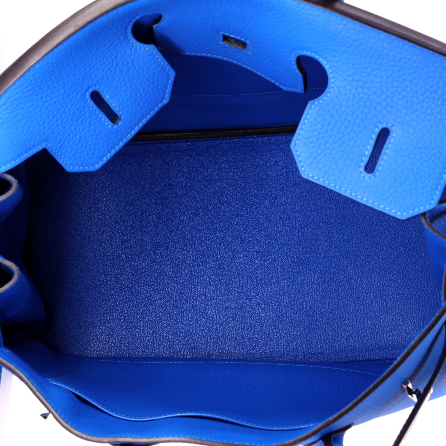 Birkin Handbag Blue Clemence with Palladium Hardware 35, Alternate, color, Blue