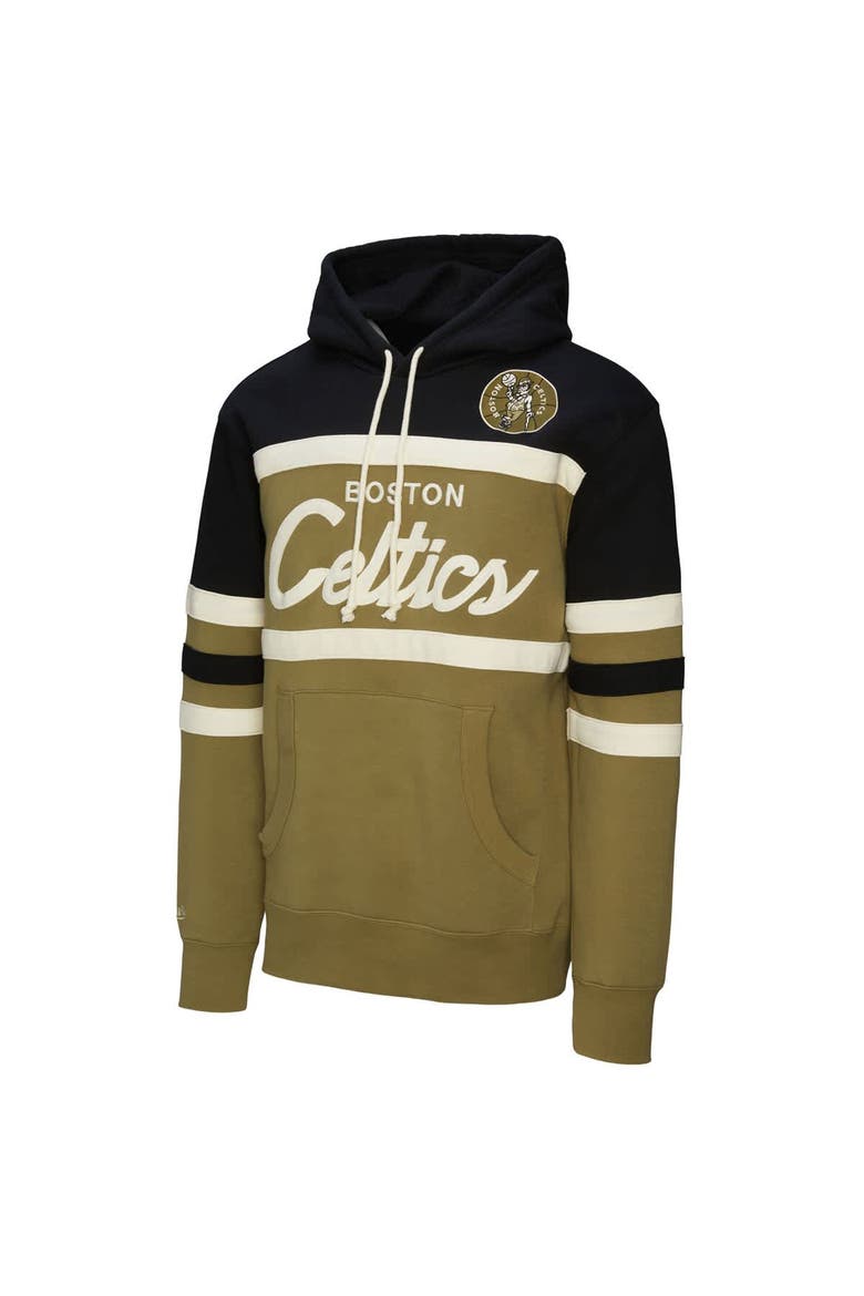 Men's Mitchell & Ness Olive Boston Celtics Double Clutch Head Coach Hoodie, Alternate, color, Olive