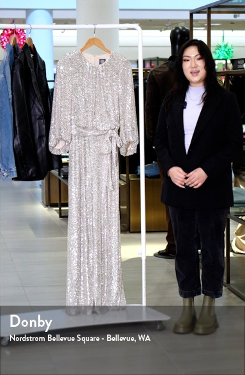 Sequin Long Sleeve Jumpsuit, sales video thumbnail