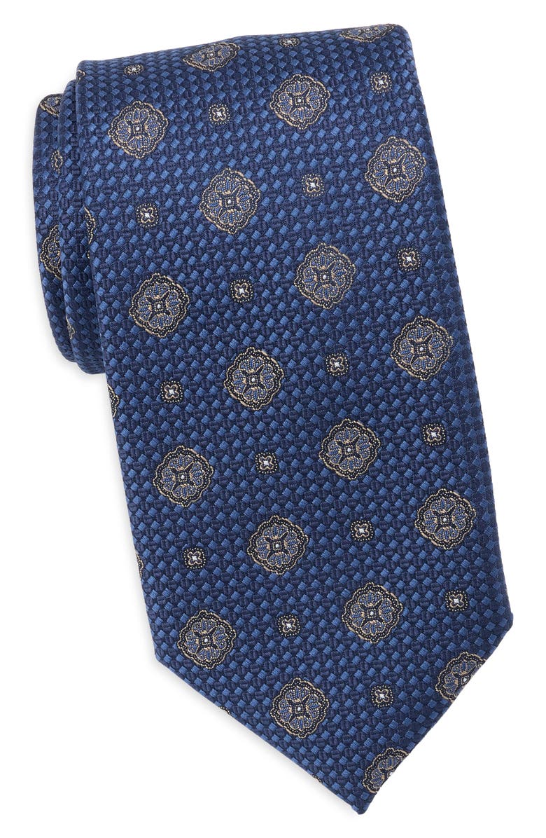 NORDSTROM RACK Lurisa Medallion Tie, Main, color, Navy