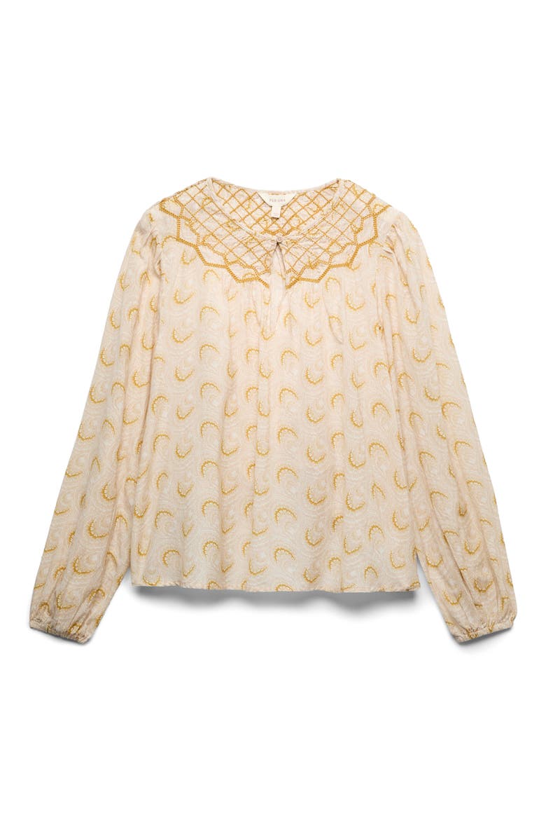 Embroidered Yoke Blouse, Alternate, color, YELLOW/ MULTI