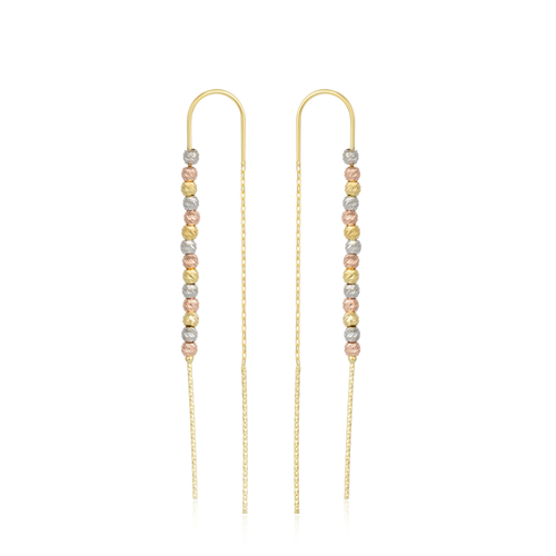 Spero London Sterling Silver Dorica Chain Bead Drop Earring In Gold