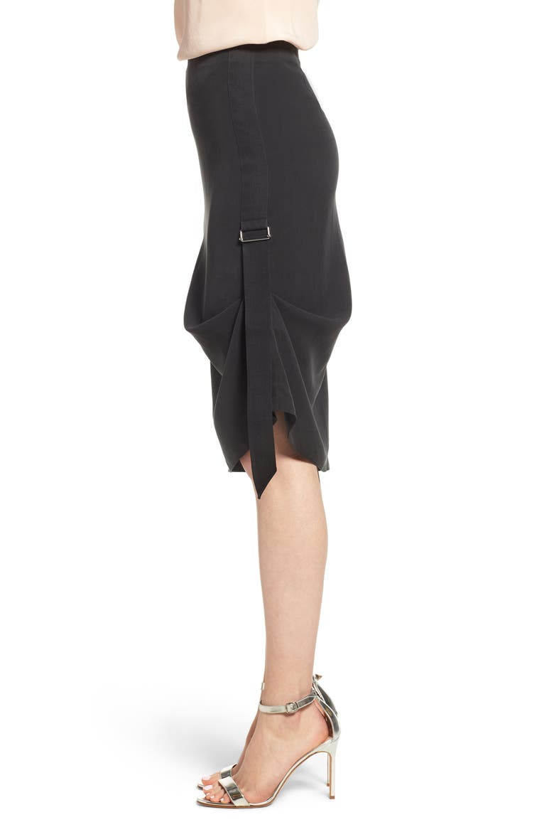 Side Drape Skirt, Alternate, color, BLACK