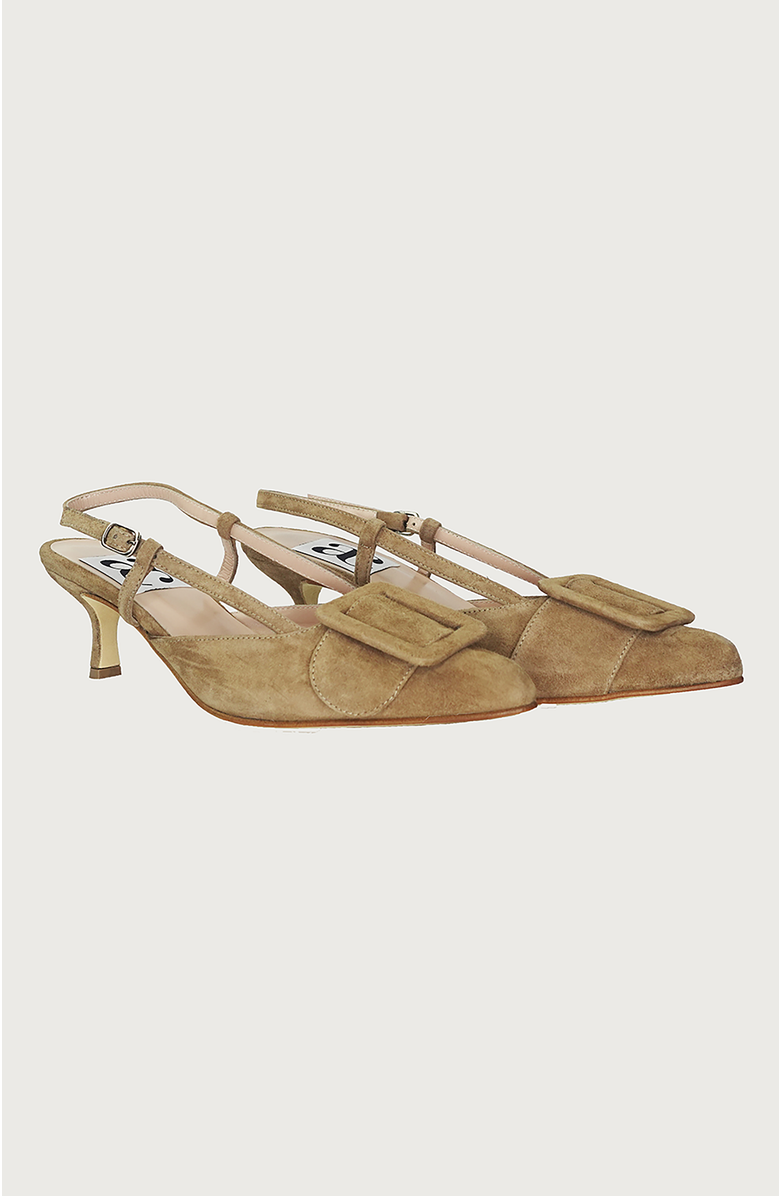 Andrea Carrano Shoes Mia Slingback Kitten Heel, Alternate, color, Camel