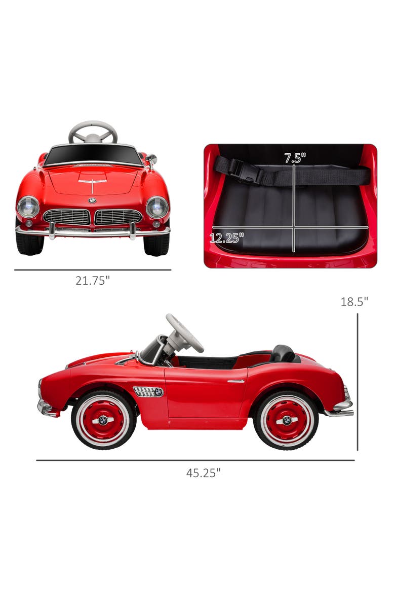 Aosom Licensed BMW 12V Kids Electric Car with 3-Speed Remote Control, Alternate, color, Red