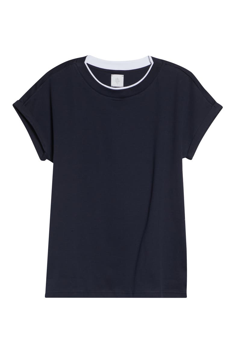 Layered Crewneck T-Shirt, Alternate, color, 11-01 BLUE/WHITE