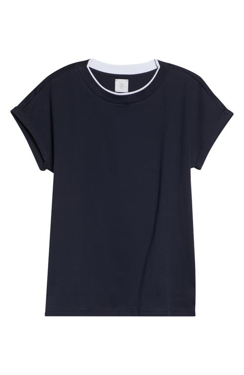 Eleventy Layered Crewneck T-shirt In Blue