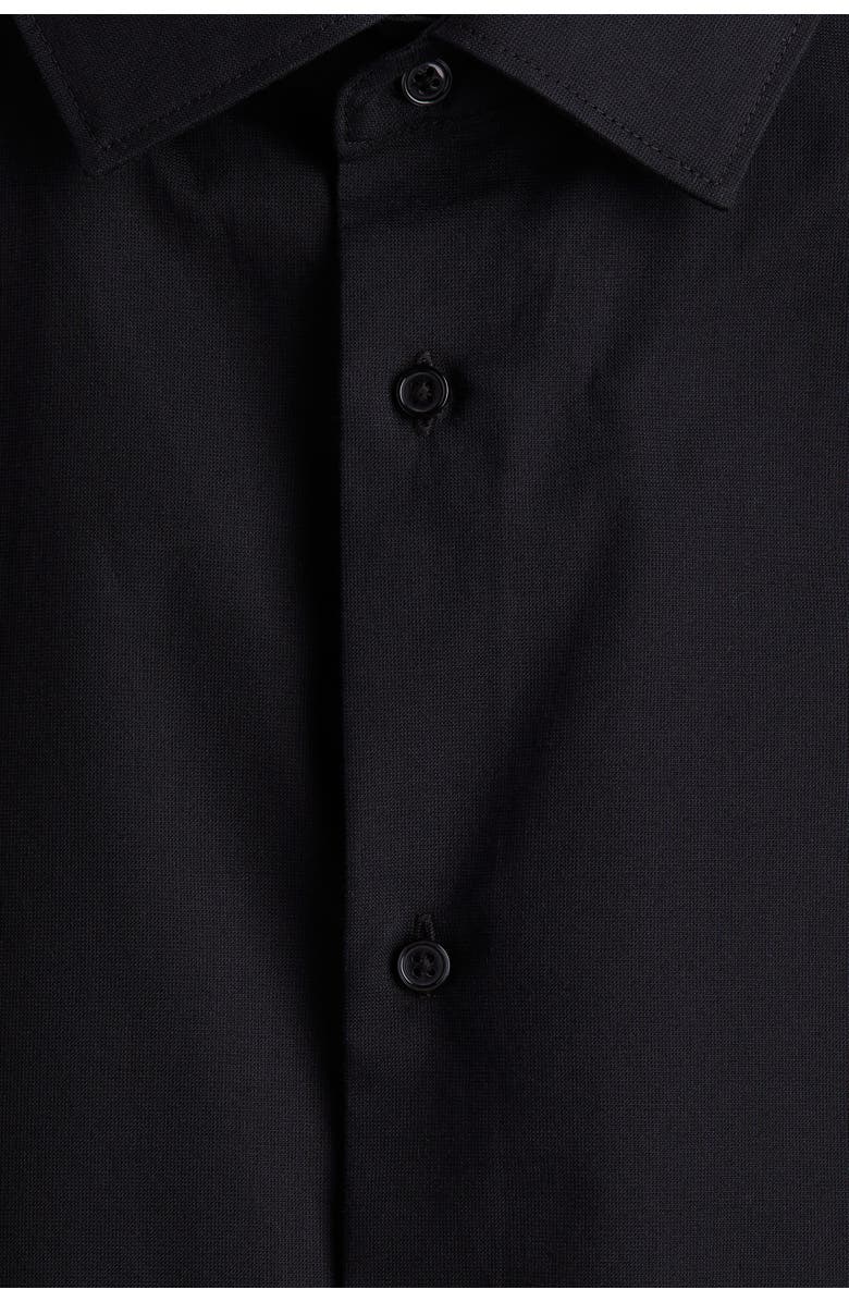 H&M Slim Fit Cotton Shirt, Alternate, color, Black