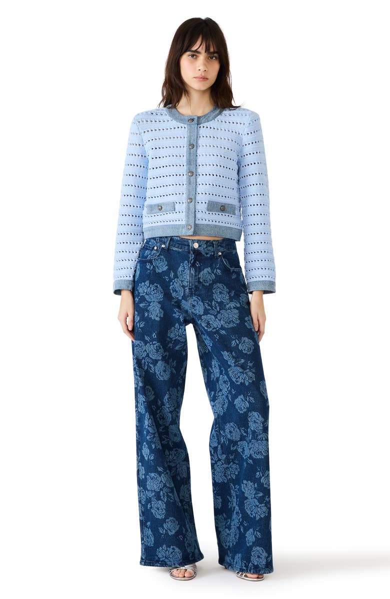 Steve Madden Cassette Cardigan, Alternate, color, Powder Blue