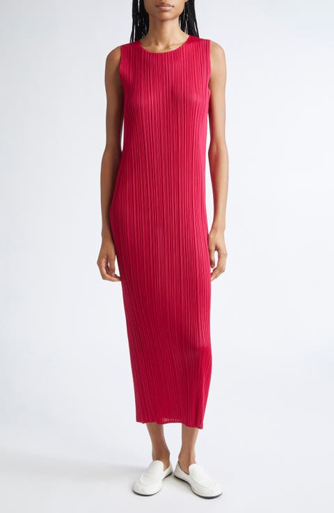 New Colorful Basics 4 Pleated Sleeveless Dress