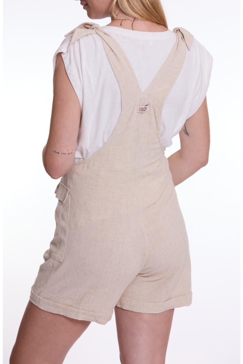 Eloise Dungaree Maternity Short Overalls, Alternate, color, NATURAL