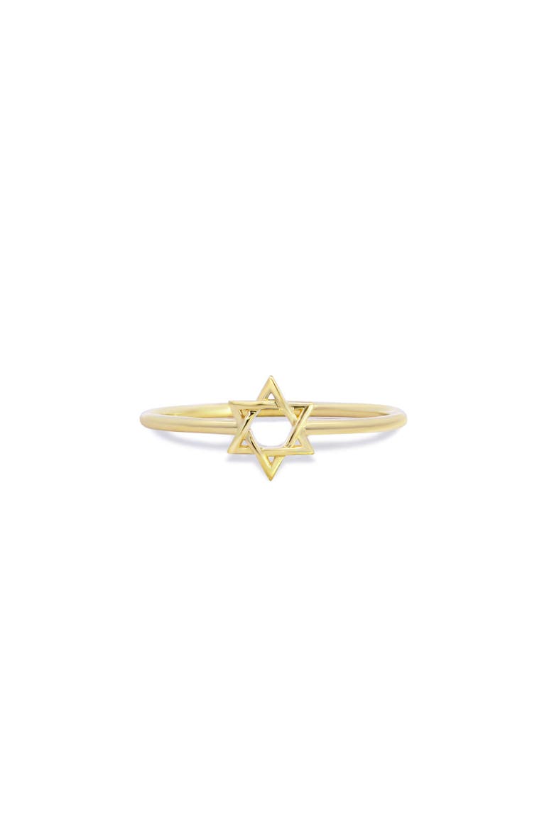 Open Gold Star of David Ring, Main, color, Yellow Gold
