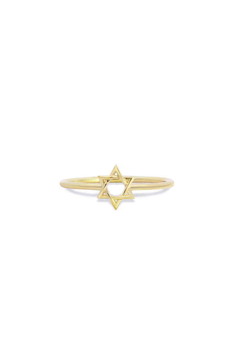 The Lovery Fine Jewelry Open Gold Star of David Ring, Main, color, Yellow Gold