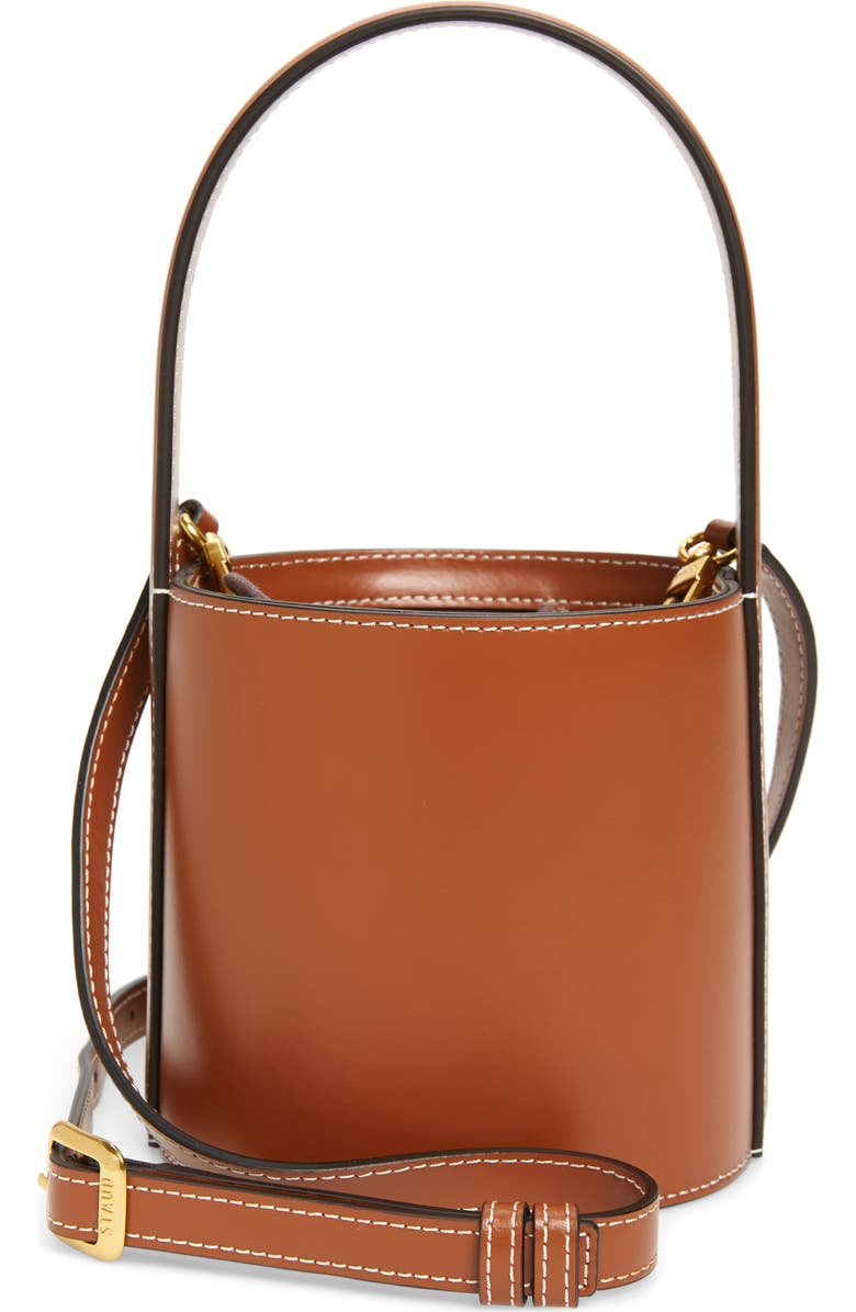 STAUD Mini Bissett Leather Bucket Bag, Main, color,