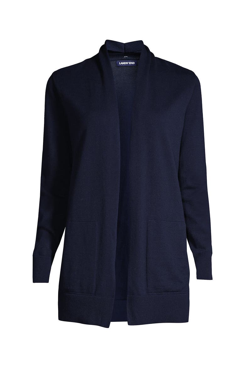 Long Sleeve Open Long Cardigan Sweater, Alternate, color, Radiant Navy