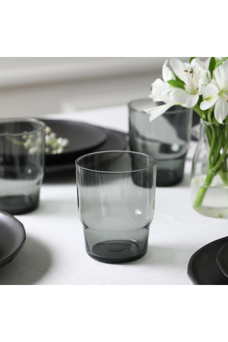 Rio Stoneware 32-Piece Dinnerware Set with Glasses, Alternate, color, Black