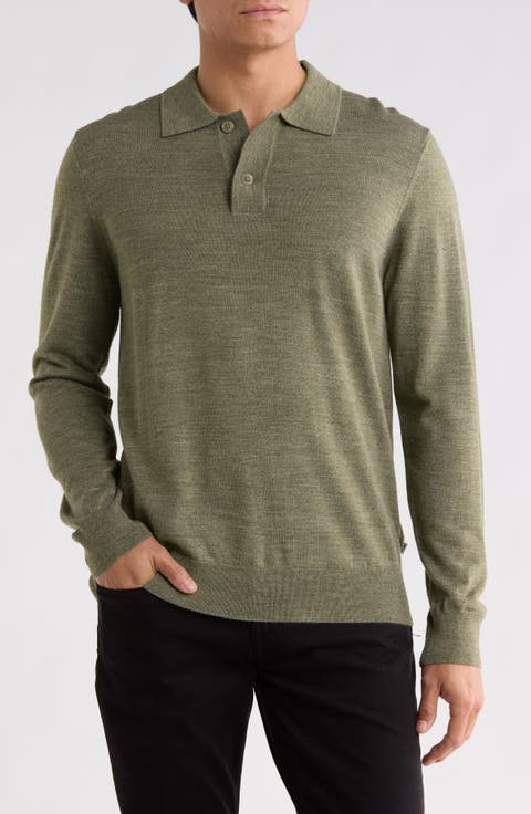Serge 6584 Long Sleeve Wool Blend Polo Sweater
