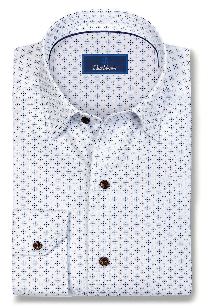 Neat Sport Shirt, Alternate, color, WHITE/ CHOCOLATE