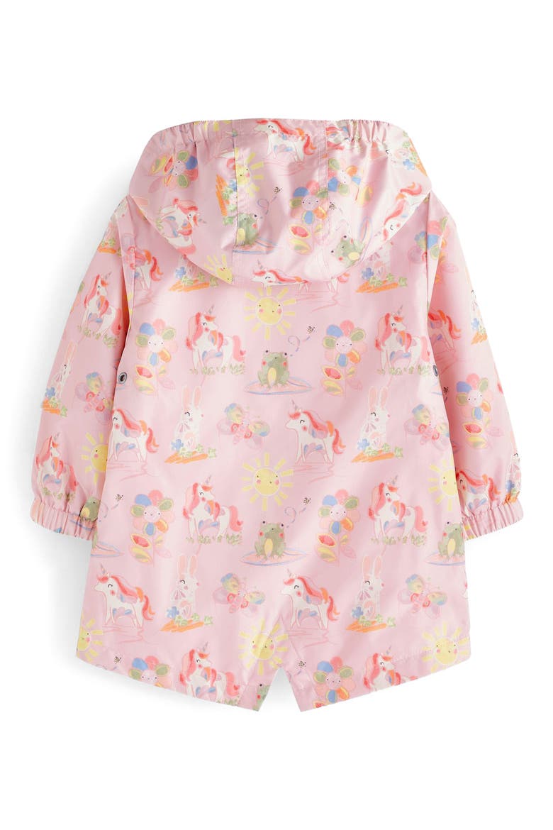Kids' Water Resistant Hooded Jacket, Alternate, color, PINK UNICORN