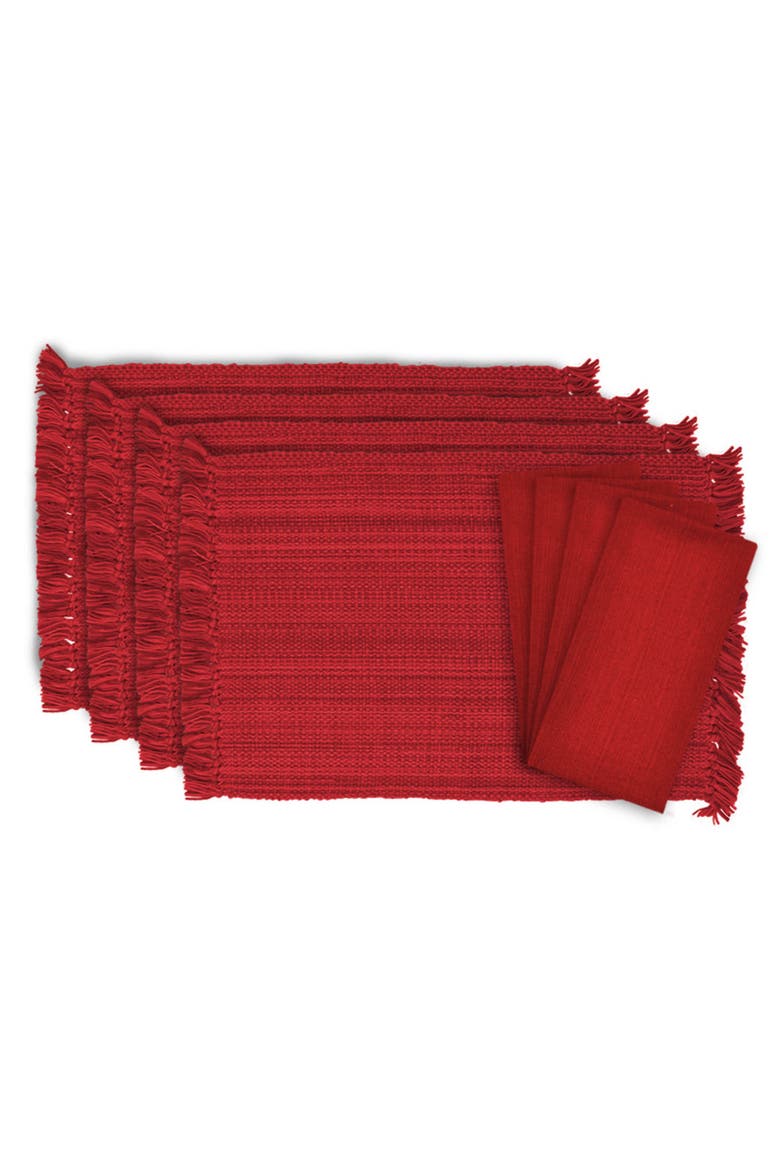 Tango Red Variegated Placemat & Napkin Set/8, Main, color, Tango Red