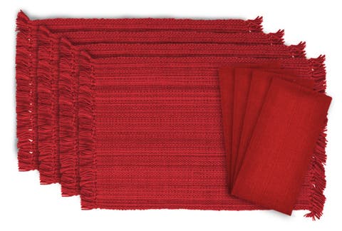 Tango Red Variegated Placemat & Napkin Set/8