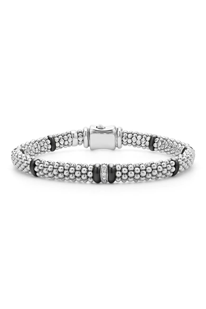 Black Caviar Rope Bracelet, Main, color, BLACK