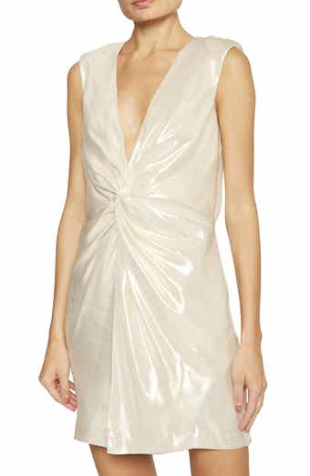 Gisela Silk Blend Lamé Cocktail Dress