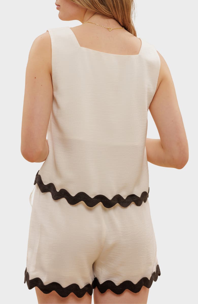 Blu Pepper Rickrack Trim Tank & Shorts Set, Alternate, color, Cream