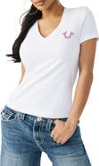 True Religion Crystal Logo Cotton Blend T-Shirt