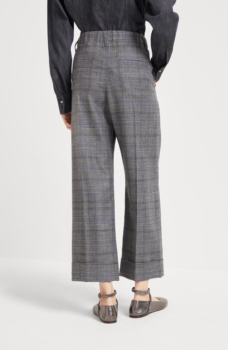 Brunello Cucinelli Prince of Wales trousers, Alternate, color, Grey