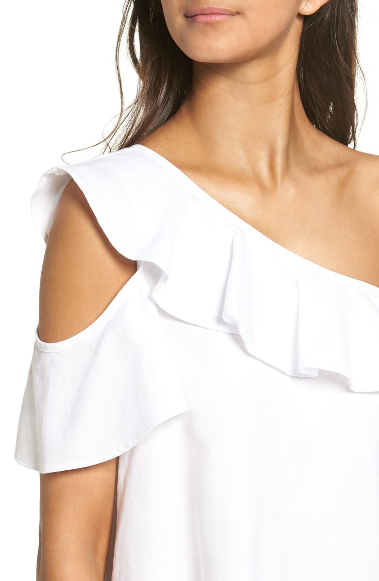 Madewell One Shoulder Ruffle Top, Alternate, color,