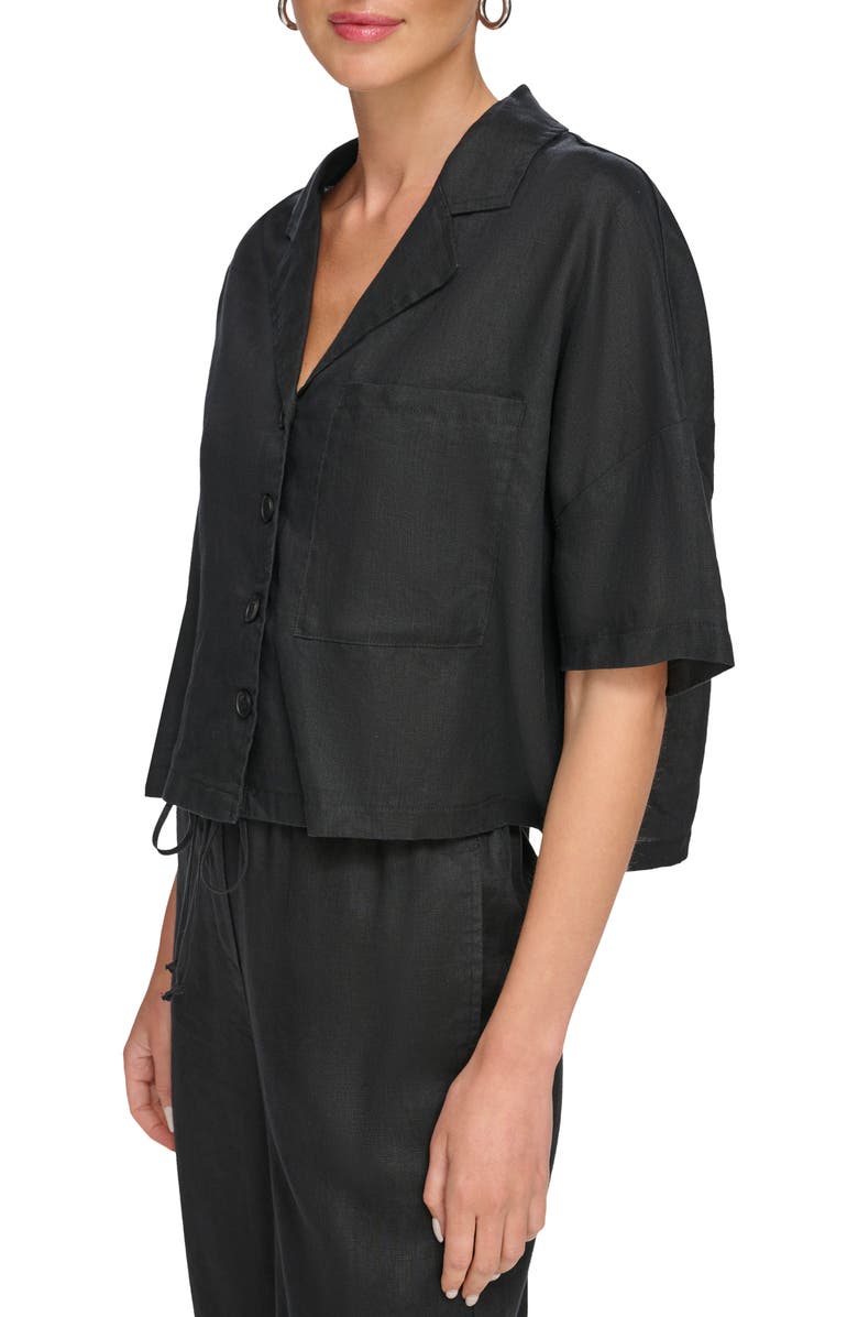 DKNY Linen Camp Shirt, Alternate, color,