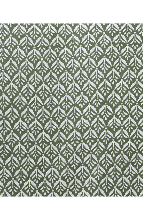 Lands' End 400 Thread Count Premium Supima Cotton No Iron Sateen Duvet Bed Cover In Stone Green Wood Block Floral