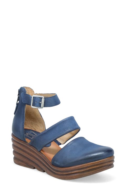 Amia Ankle Strap Platform Wedge Clog (Women)