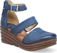 Miz Mooz Amia Ankle Strap Platform Wedge Clog